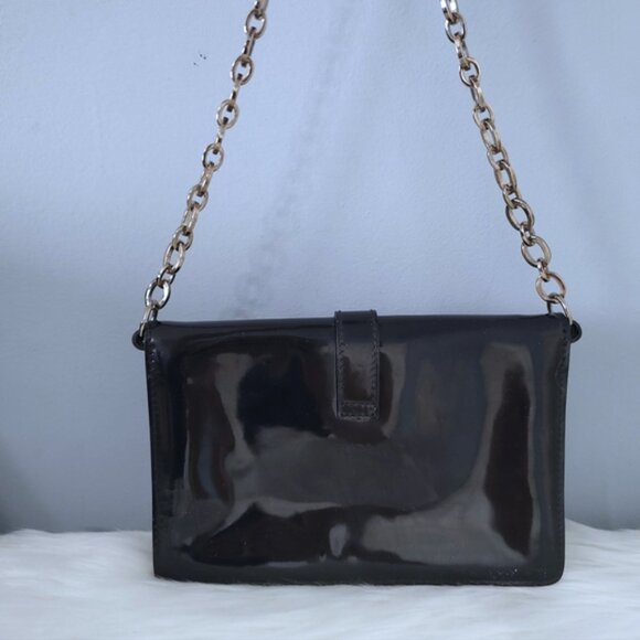 Furla leopard calf hair patent leather chain shoulder bag EUC - Picture 5 of 7